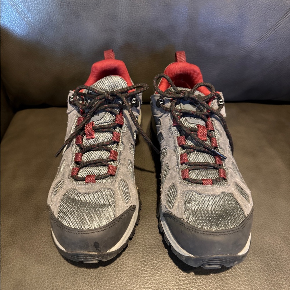 Columbia Red and Gray Waterproof hiking shoes. Women’s 9. (men’s 8)